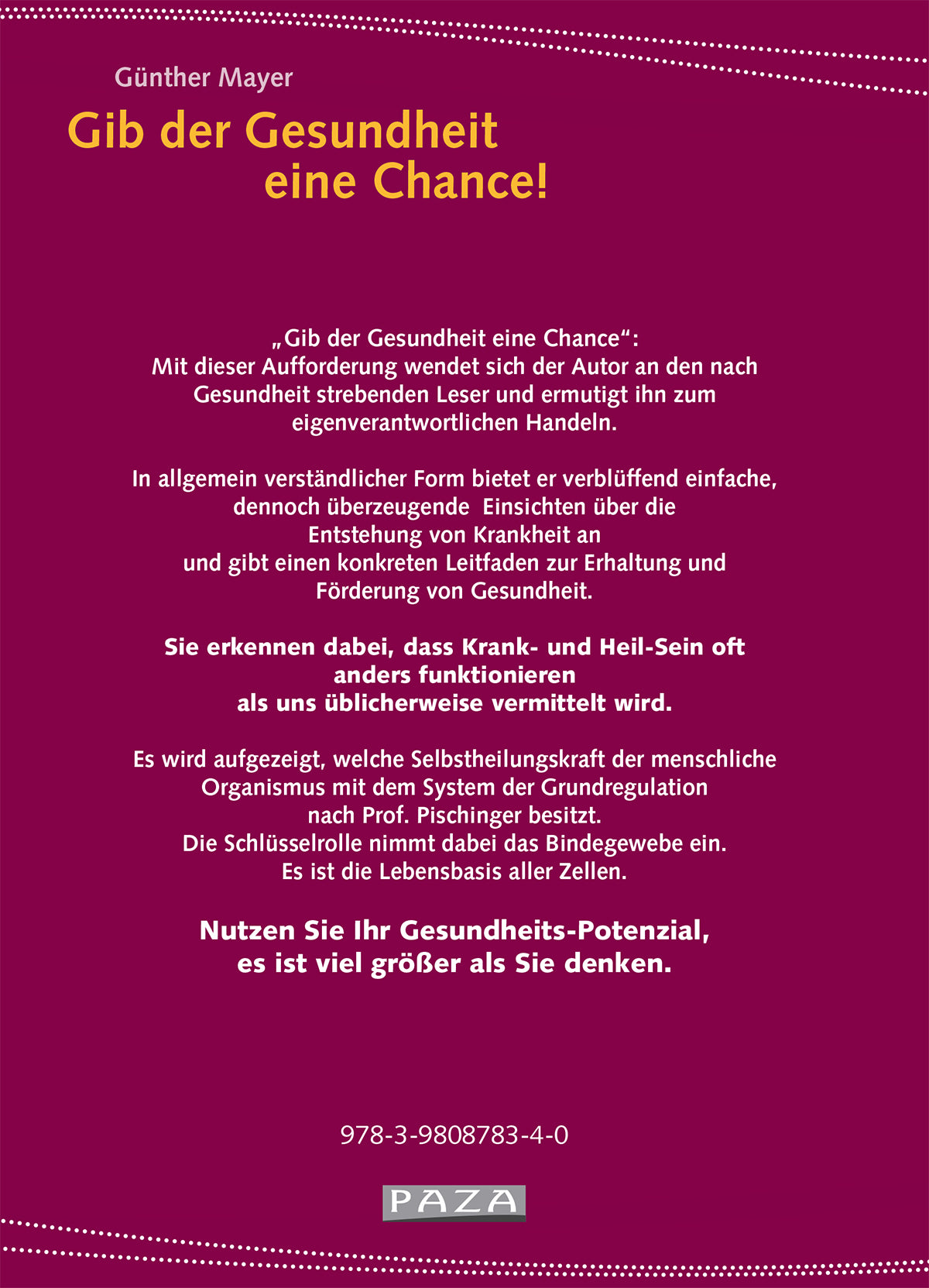 Gib der Gesundheit eine Chance